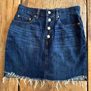GAP Dark Denim Cut Off Mini Skirt